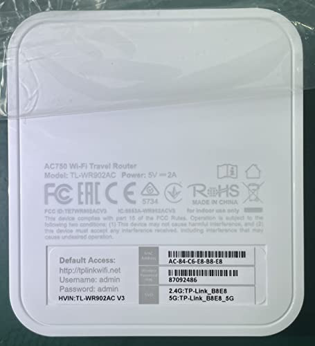 Router De Viaje Tp-link Ac750 Nano De Doble Banda Tl-wr902ac
