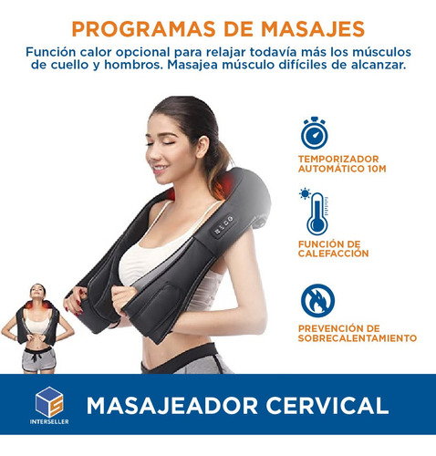 Imagen 4 de 8 de Masajeador Corporal Infrarrojo Spa Shiatsu Pies Cervical Es