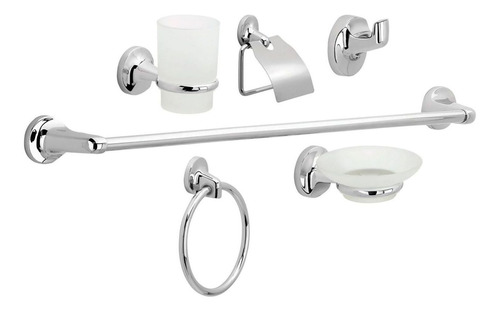 Kit De Accesorios Palermo Para Baño X6 Piezas Cromado