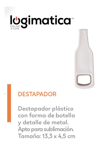 Imagen 4 de 6 de Destapador De Polímero Sublimable Plástico Sublimar X20 Unid