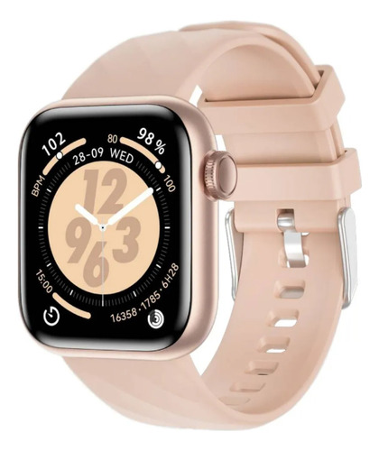 Smart Watch Para Mujer Compatible Con Iphone 11, 12,13, 14 Blanco Lisa Rosa