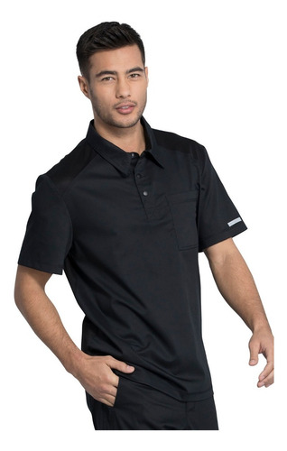 Top Hombre Stilo Polo D Uniforme Clinico Cherokee 615 Negro