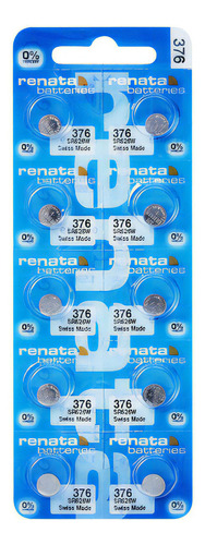 10 Pilhas Baterias 376, Relógio 1.55v Renata Sr626w Original