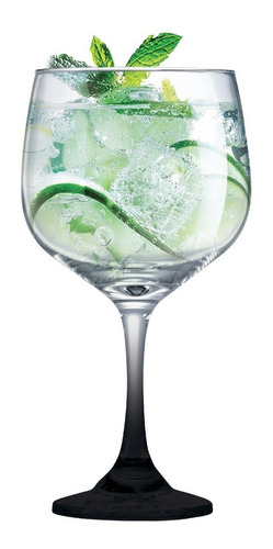 Taça Gin De Vidro 650ml Ideal P/ Bombay Tanqueray Beefeater Cor Preto