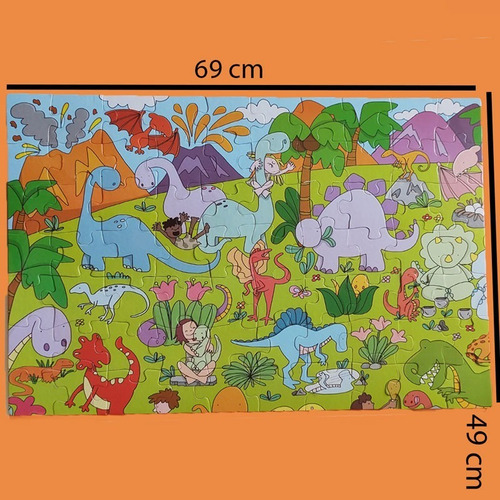 Imagen 4 de 10 de Rompecabezas Dinosaurios Piso Puzzle Gigante 70 Piezas Niños