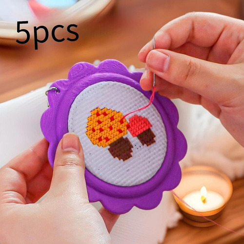 5x Mini Bordado Hoop Marco De Bordado De Bordado Púrpura
