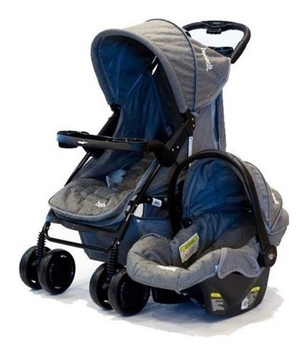 Cochecito de paseo Bebesit Onyx 1305TS negro/gris con chasis color negro