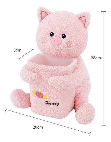 Para Coche Bote De Basura Juguete De Peluche Lindo Cerdito