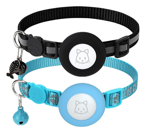 Collar Reflectante Para Airtag Gatos Con Broche De Seguridad