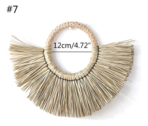 * Espejo De Pared Colgante De Rafia (7 #mold) Boho