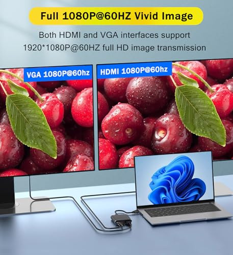 Adaptador Vga A Hdmi+vga Para Monitores Duales, Vga A Vga,