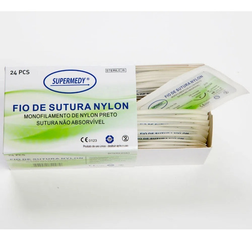 Fio De Sutura Em Nylon 0 Com Agulha 3,0 Cm Cx C/24 Unidade