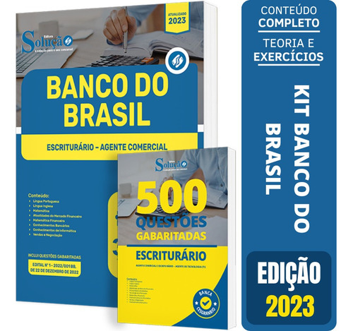 Kit Apostila Banco Do Brasil - Escriturário Agente Comercial