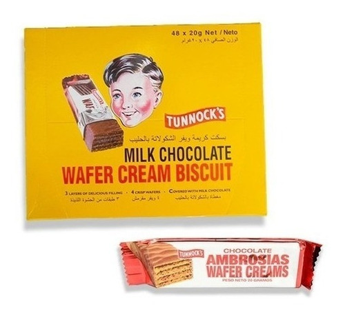 Chocolate Ambrosias Wafer Creams 24 Pzas 20 Gr C/u Importad 