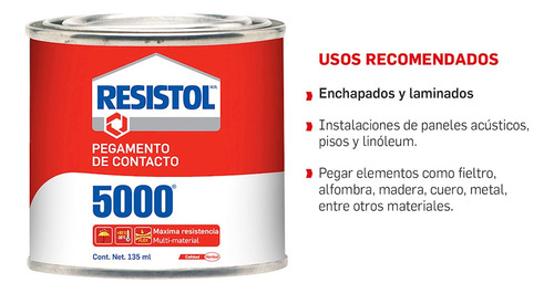 Pegamento Contacto 135ml 4.56oz Base Solv Resistol 2373798