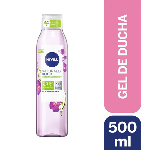 Imagen 1 de 1 de Gel De Ducha Nivea Naturally Good Flor De Geranio 500ml