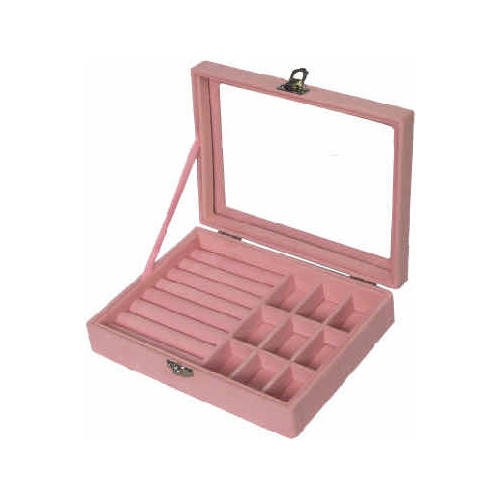 Joyero Maleta Chica Terciopelo Rosa Joyería
