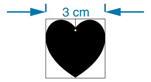 Corazón 3cm (100 Pz) Base Forma Corazón Mdf Bricolage
