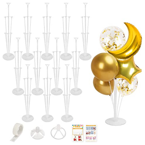 Rubfac Kits De Soporte De Globo, 12 Conjuntos Clear B2h4u