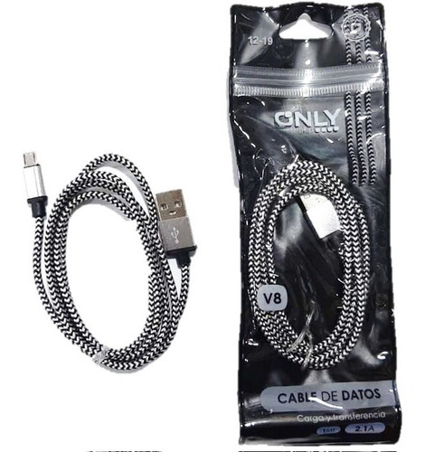 Cable Micro Usb Carga Y Datos 2.1a 1m Calidad Only V8 
