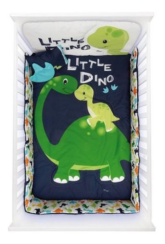 Set Edredón Talla Cama Cuna Corral Little Dino Chiqui Mundo