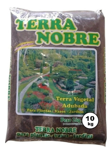 Adubo Terra Vegetal Adubada Nobre 10kg Plantas Jardim Vaso