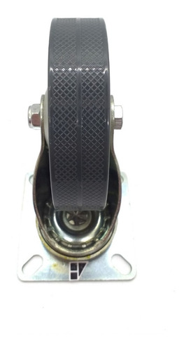 Rueda 100mm Diametro Reforzada Con Base Y Freno Goma Acero