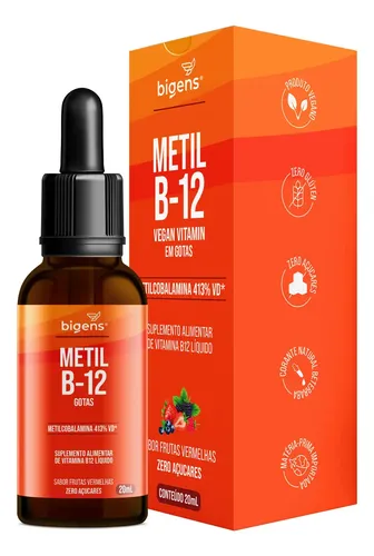 Metil B-12 Vegan Vitamin Gotas Liquida Metilcobalamina 413% Vd Sa...