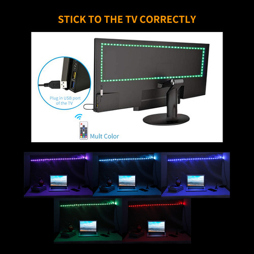 Tira De Luz Led Para Pc/tv, Alimentada Por Usb, Control Remo