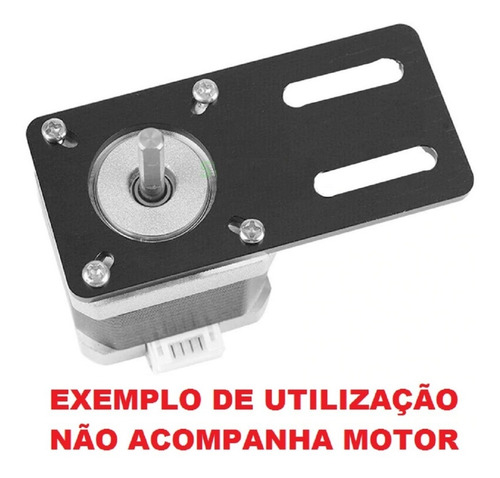 3 Peças Suporte Para Motor Nema 23 Reto 180° Em Aço Preto.