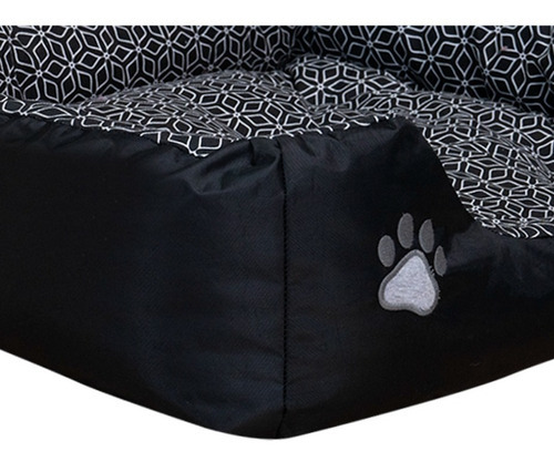 Cama Para Perro Grande Lux Lavable Resistente Cómoda Suave Grande Black