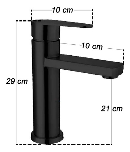 Rubinett XK-MN-BML Monomando Lavabo U Ovalin Baño Acero 304 Alto Negro Mate