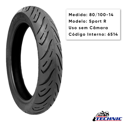 Par Pneu Sport R Technic 60/100-17 + 80/100-14 Sem Câmara