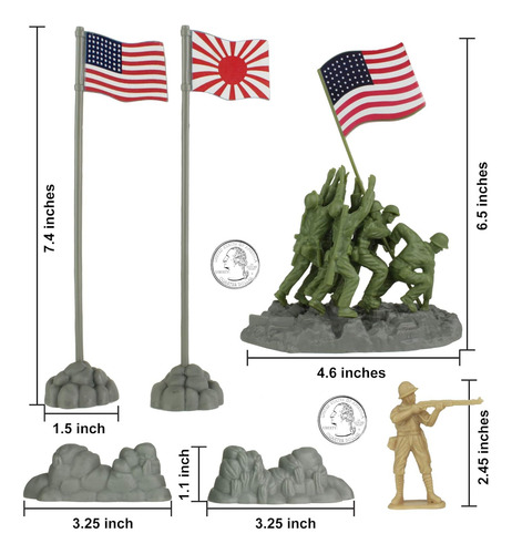 Bmc Ww2 Iwo Jima Plastic Army Men - Isla, Tanks Soldados 72