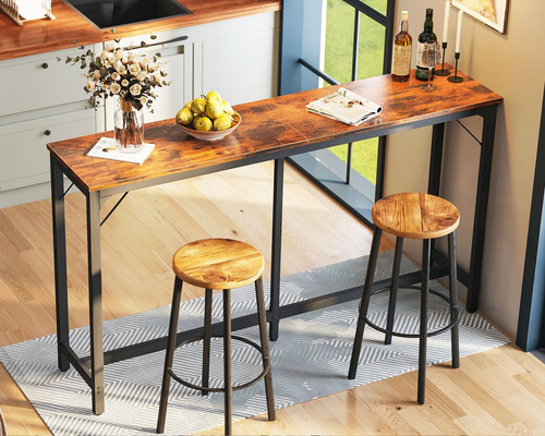 Mesa De Bar Rectangulares 180 Cm Con Patas Resistentes