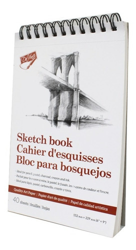 Cuaderno Bitácora Bloc Bosquejo 40 Hojas Argollado 3080328