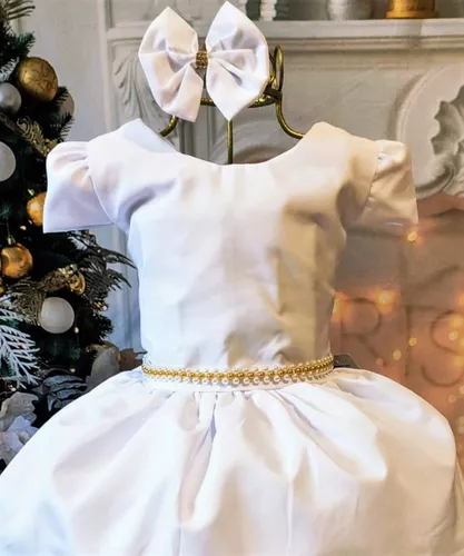 Vestido De Festa Bebê Infantil Luxo Princesa Daminha Batizad