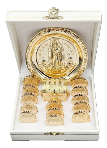 Arras Para Boda Diamantadas Lam Oro 14k Virgen De Guadalupe