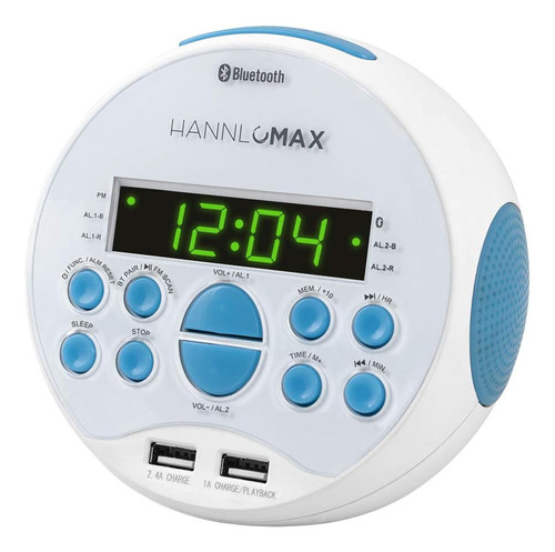 Radio Reloj Despertador Hannlomax Hx-129cr. Radio Fm Pll, Pa