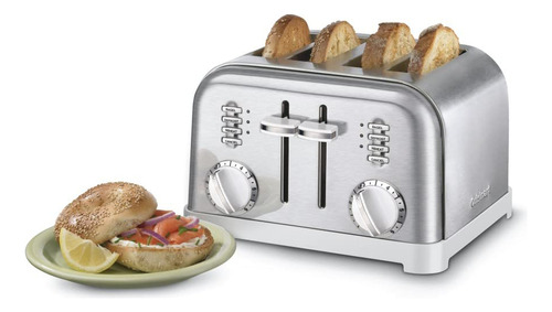 Tostadora Clásica De Metal Cuisinart Cpt180wp1, 4 Ranuras