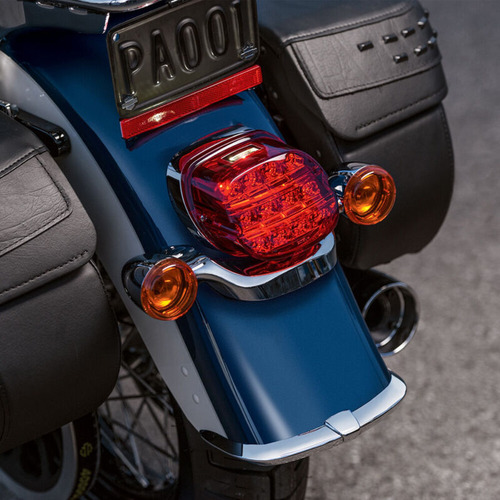 Red Len Led Rear Brake Tail Light For Harley Road Glide Aam