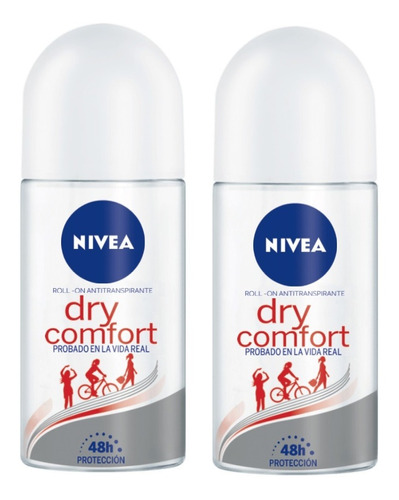 Desodorante Nivea En Rollon Dry Confort X 2