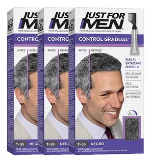 Pack X3 Jfm Tinte Hombre Control Gradual Negro 40 Gr