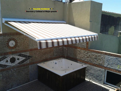 Toldo 1/2 Mts Lona Acrílica Brazos Invisibles Rebatibles