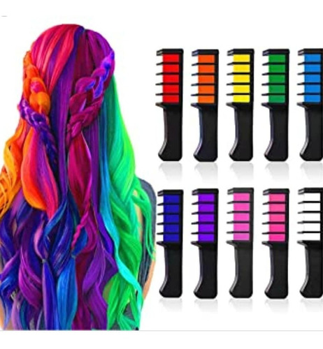 Imagen 1 de 2 de Tizas De Colores Para Pintar El Cabello