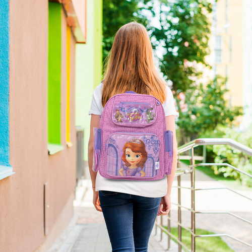 Kit Mochila Infantil Princesa Sofia Creche Pre Escola 3 Pçs