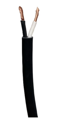 Cable Uso Rudo 2x10 Rollo 20m Negro Cca Exterior Reforzado