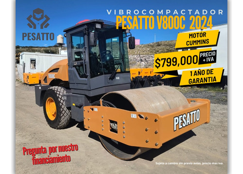 Rodillo Compactador Para Terracería Pesatto V800c Nuevo 2024