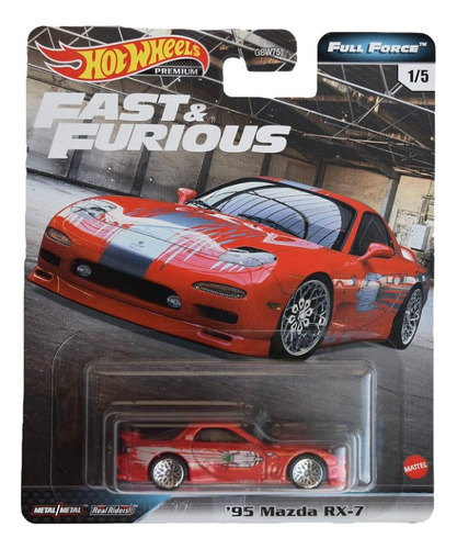 Hot Wheels '95 Mazda Rx-7 Fast & Furious - Full Force 1/5 Color Rojo