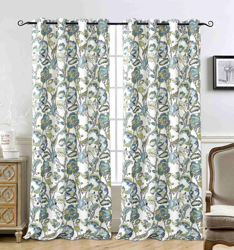 Layla Classic America Style Floral Leaves Room Oscureci...